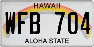 HI license plate WFB704