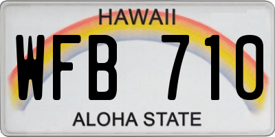 HI license plate WFB710
