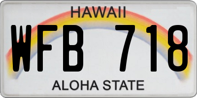 HI license plate WFB718