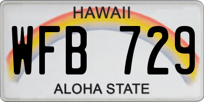 HI license plate WFB729