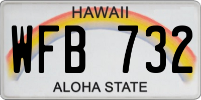 HI license plate WFB732