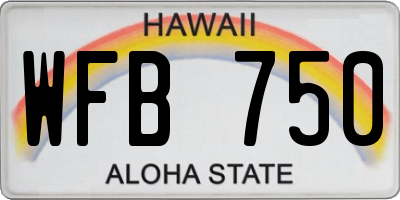 HI license plate WFB750