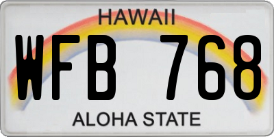 HI license plate WFB768