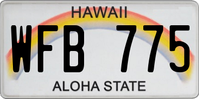 HI license plate WFB775