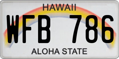 HI license plate WFB786