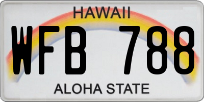 HI license plate WFB788