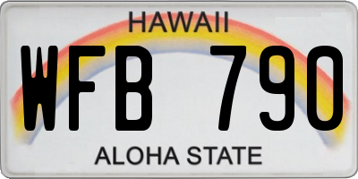 HI license plate WFB790