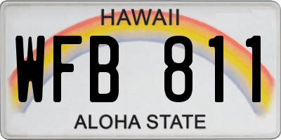 HI license plate WFB811