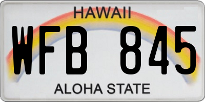 HI license plate WFB845