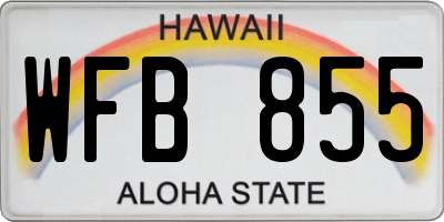HI license plate WFB855