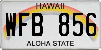 HI license plate WFB856