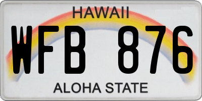 HI license plate WFB876