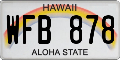 HI license plate WFB878