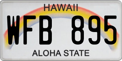 HI license plate WFB895