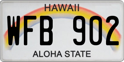 HI license plate WFB902