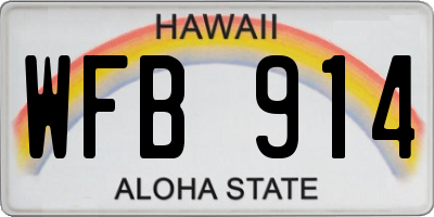 HI license plate WFB914