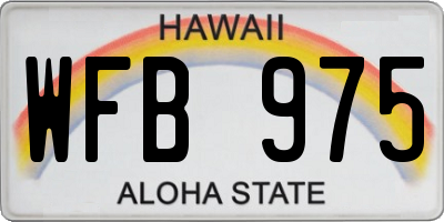 HI license plate WFB975