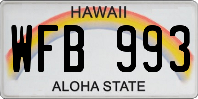 HI license plate WFB993