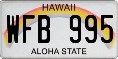 HI license plate WFB995