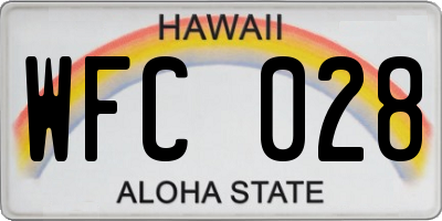 HI license plate WFC028