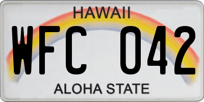 HI license plate WFC042