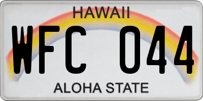HI license plate WFC044