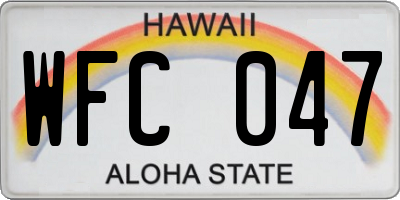 HI license plate WFC047