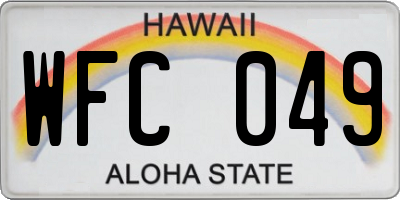 HI license plate WFC049