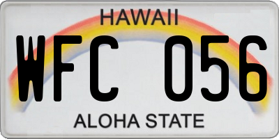 HI license plate WFC056