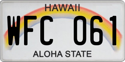 HI license plate WFC061