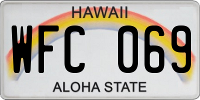 HI license plate WFC069