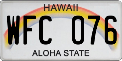 HI license plate WFC076