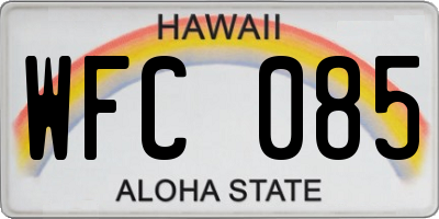 HI license plate WFC085