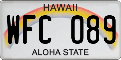 HI license plate WFC089