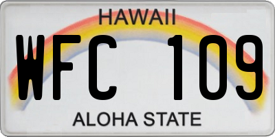 HI license plate WFC109