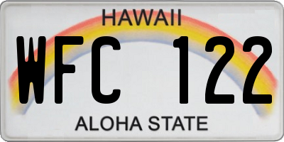 HI license plate WFC122