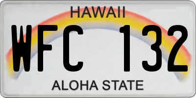 HI license plate WFC132