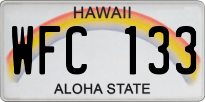 HI license plate WFC133