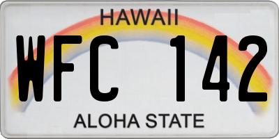 HI license plate WFC142
