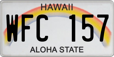 HI license plate WFC157