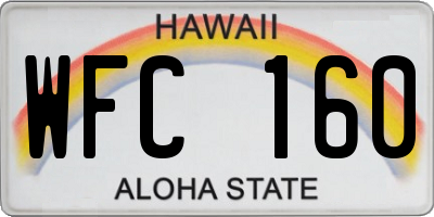 HI license plate WFC160