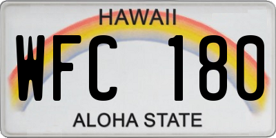 HI license plate WFC180