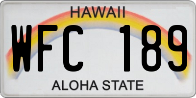 HI license plate WFC189