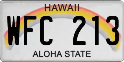 HI license plate WFC213