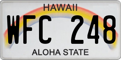 HI license plate WFC248