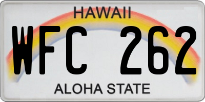 HI license plate WFC262