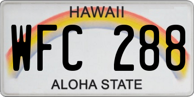 HI license plate WFC288