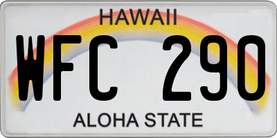 HI license plate WFC290