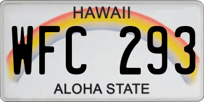 HI license plate WFC293