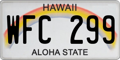HI license plate WFC299